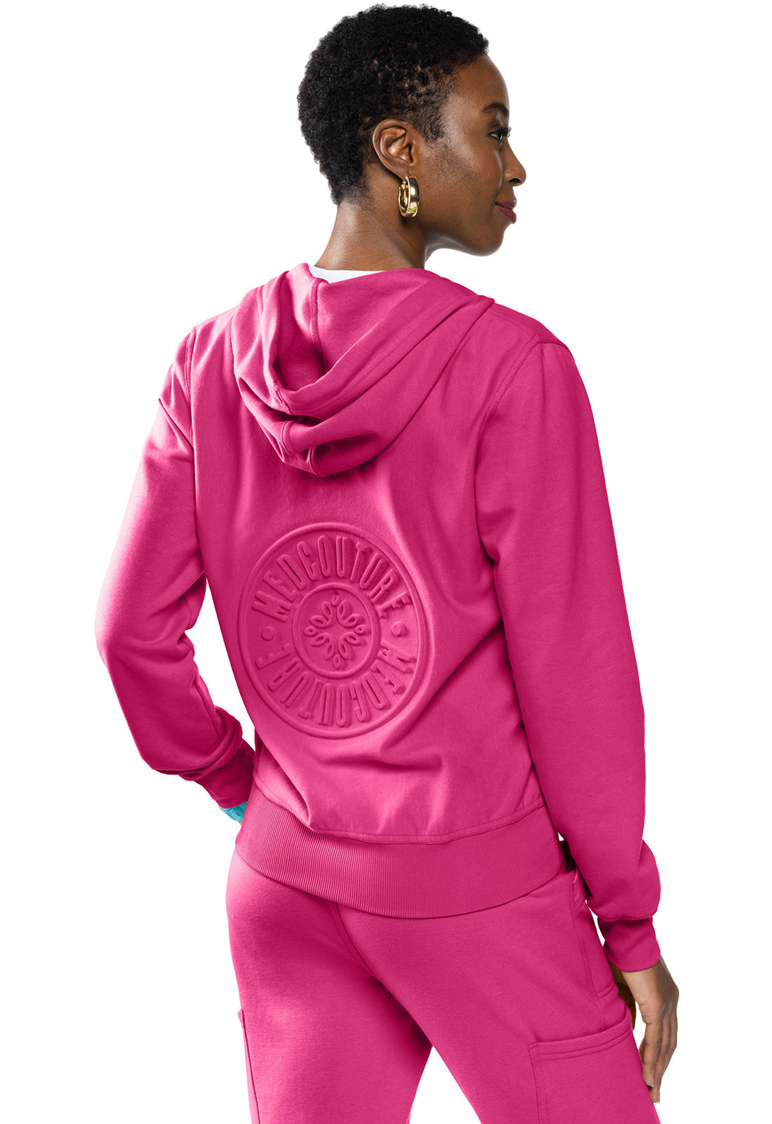 Fleece Zip Front Logo Hoodie/ MC316