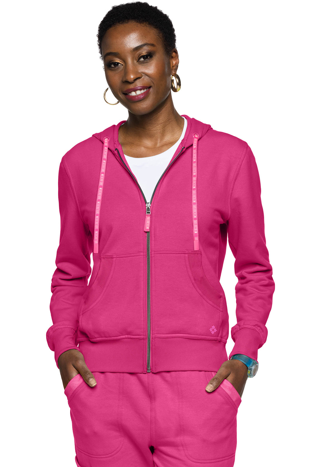 Fleece Zip Front Logo Hoodie/ MC316