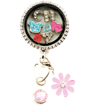 CNA Floating Charm ID Badge Reel