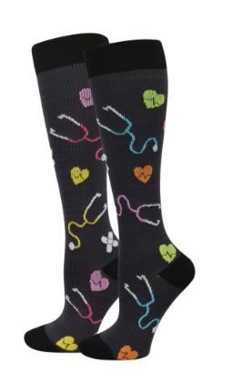Stethoscope Fashion Compression Sock XL