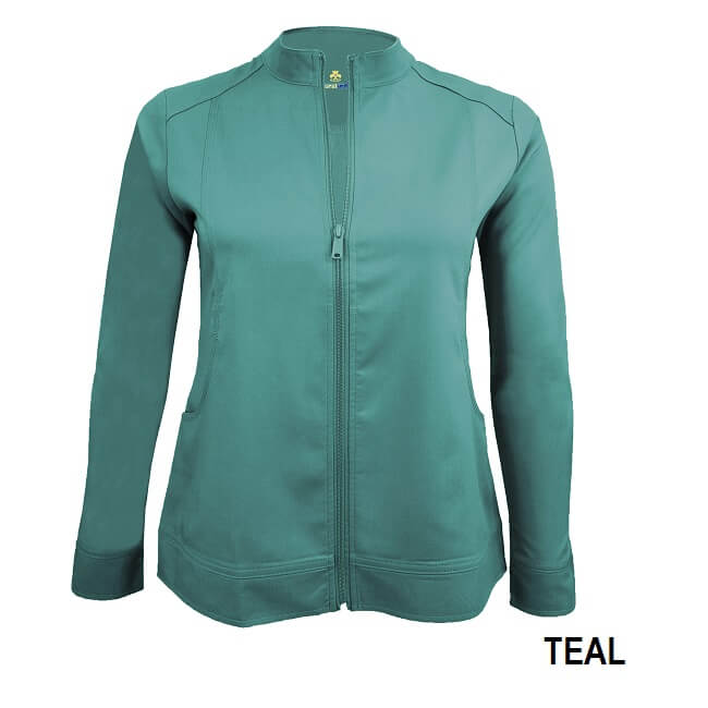Women’s Soft Stretch Front Zip Warm-up Scrub Jacket