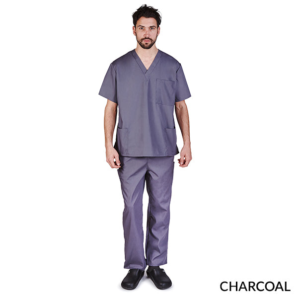 UNISEX CARGO SOLID V-NECK SCRUB SETS