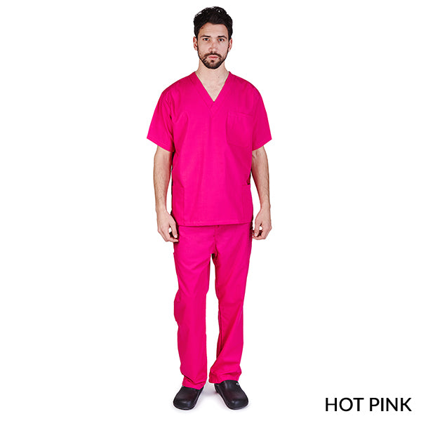 UNISEX CARGO SOLID V-NECK SCRUB SETS
