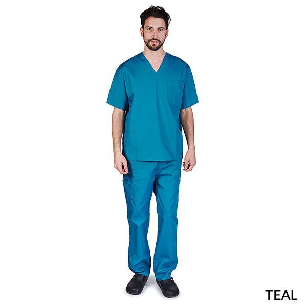 UNISEX CARGO SOLID V-NECK SCRUB SETS