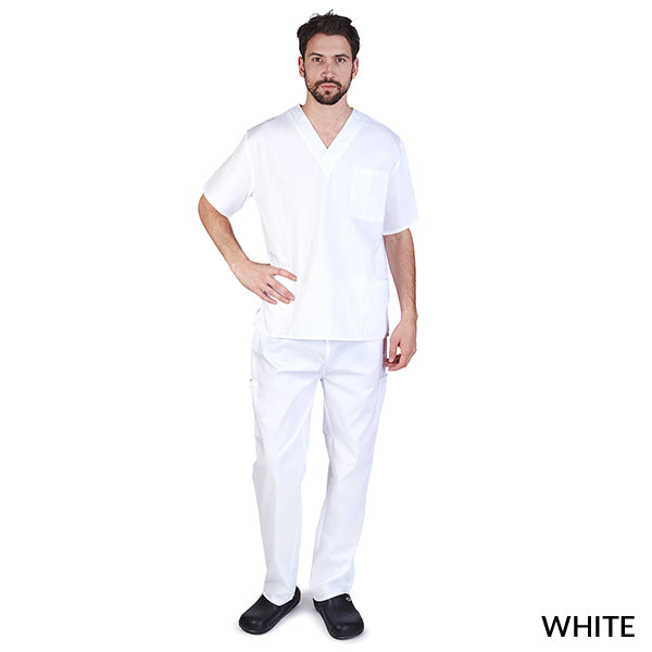 UNISEX CARGO SOLID V-NECK SCRUB SETS