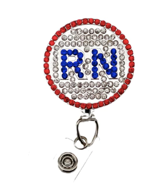 RN Rhinestones ID Badge Reel